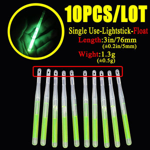 10 pçs / saco 4.5 * 40mm vaga-lumes para Pesca