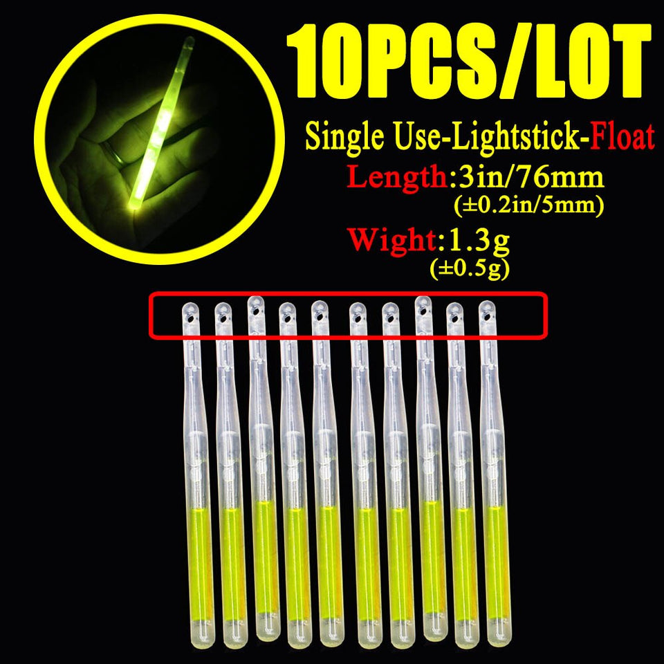 10 pçs / saco 4.5 * 40mm vaga-lumes para Pesca